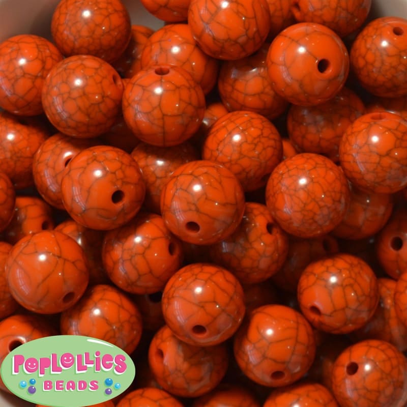 20mm Orange Gator Egg Bubblegum Bead