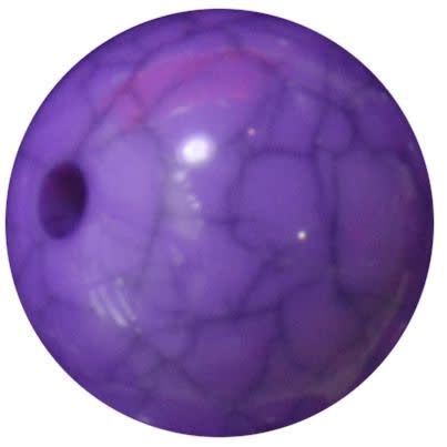 20mm Purple Solid Crackle Bubblegum Bead