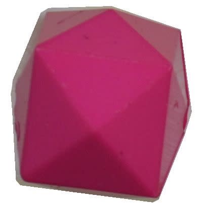 20mm Solid Hot Pink Cube Bubblegum Bead