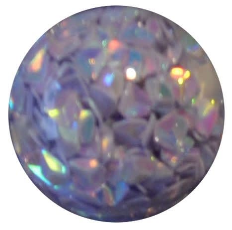 20mm resin bubblegum bead with Baby Blue sequins inside