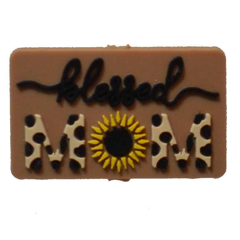 Blessed Mom Focal Bead with Flower detail