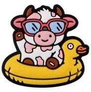 Sweet spotted cow floating in a tube Silicone Bead
