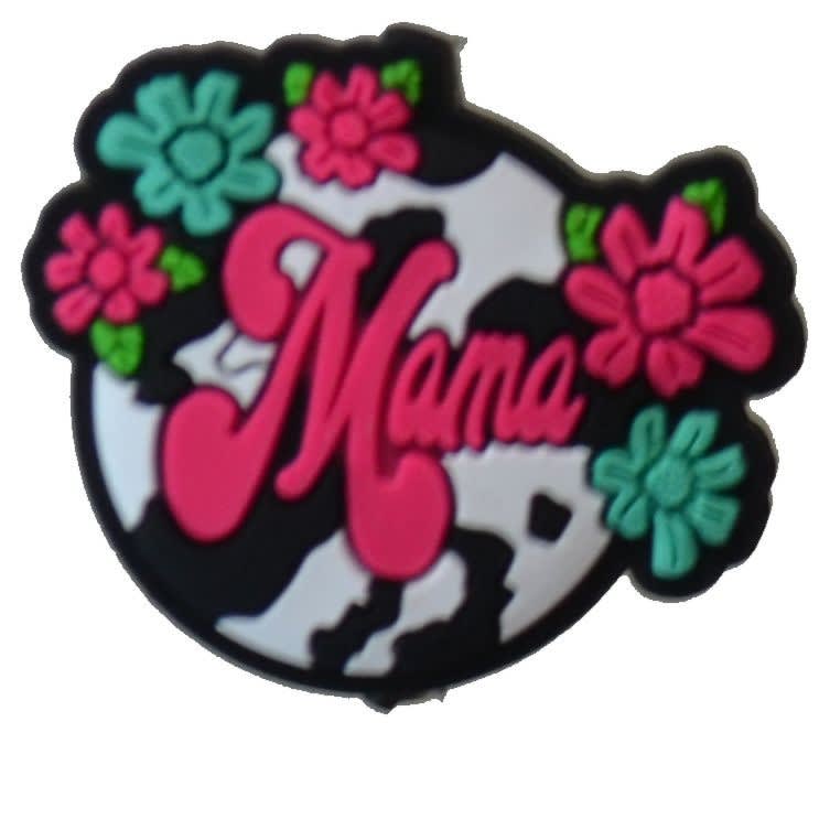 Cute Mama Silicone Focal Bead with Flower detail