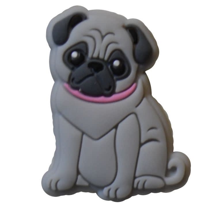 Sweet Gray Pug Silicone Bead