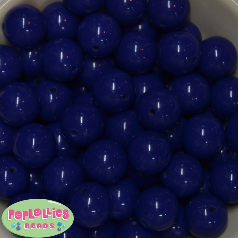 20mm Admiral Blue Acrylic Bubblegum Beads Bulk