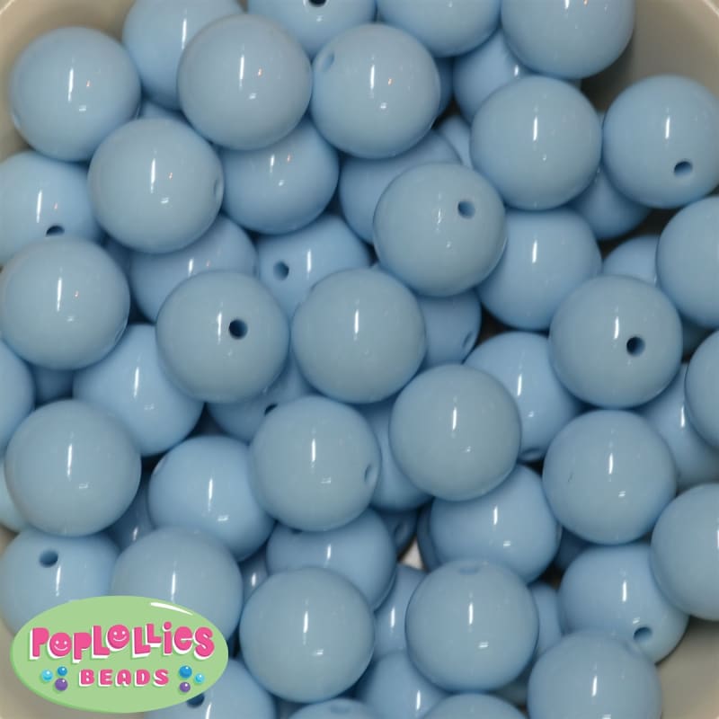 20mm Baby Blue Acrylic Bubblegum Beads