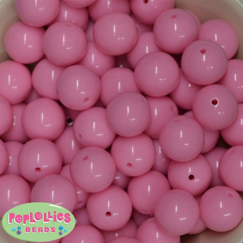 20mm Baby Pink Acrylic Bubblegum Beads
