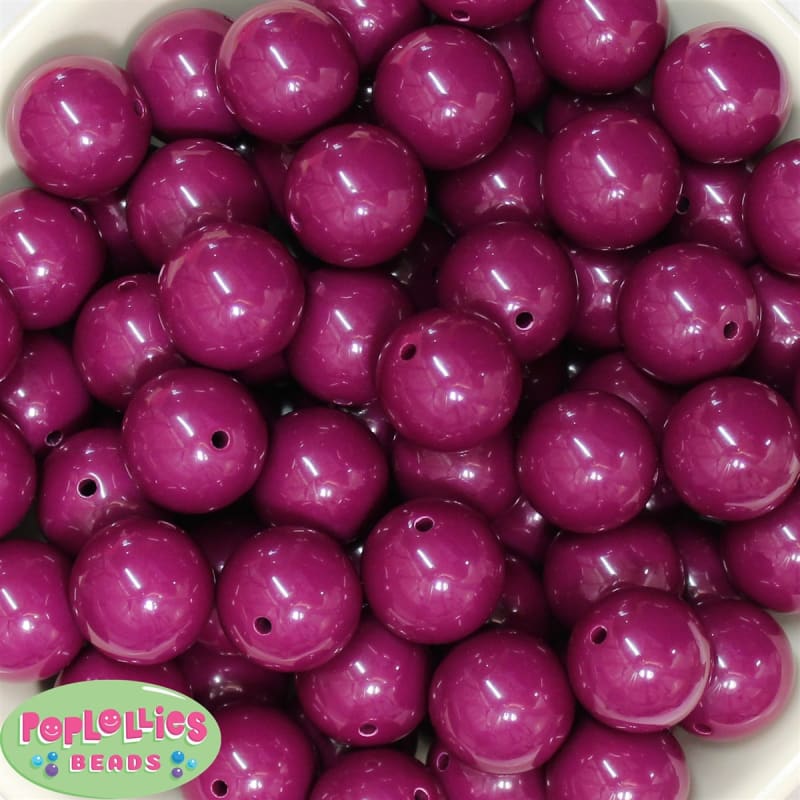 20mm Boysenberry Acrylic Bubblegum Beads