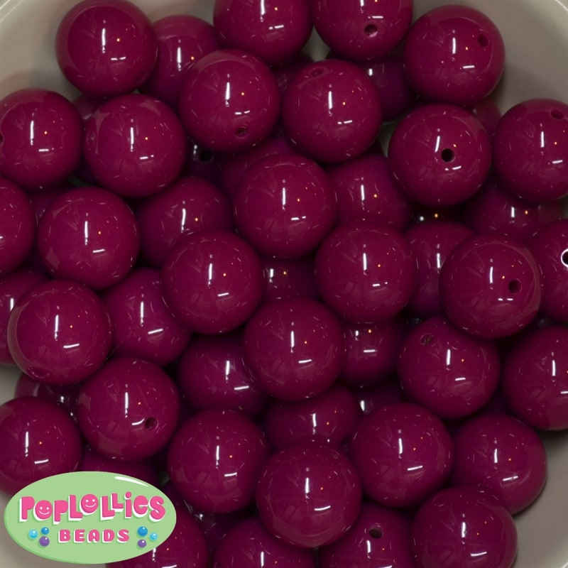 20mm Boysenberry Acrylic Bubblegum Beads Bulk