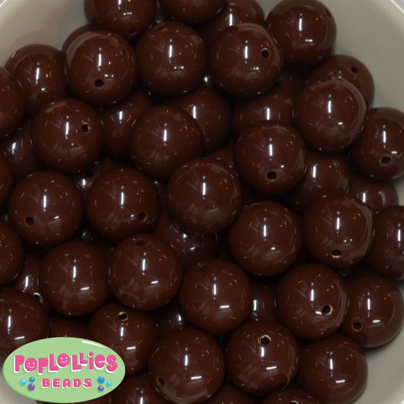 20mm Brown Acrylic Bubblegum Beads Bulk