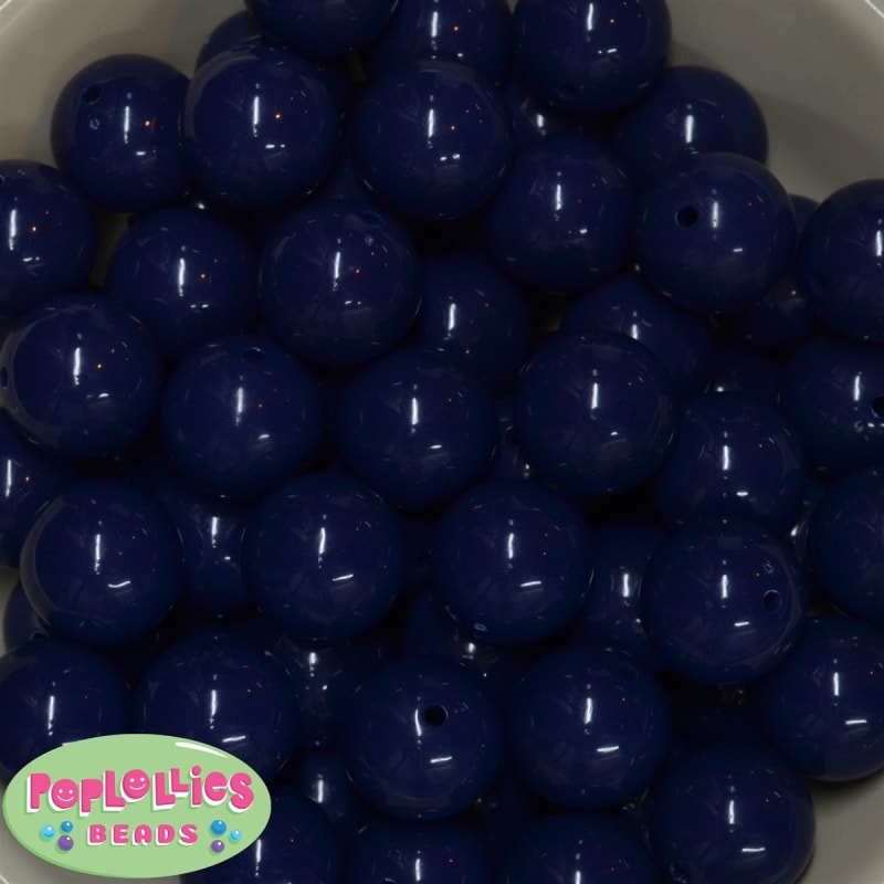 20mm Dark Navy Blue Acrylic Bubblegum Beads