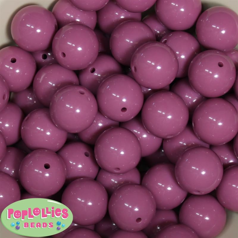 20mm Mauve Pink Acrylic Bubblegum Beads