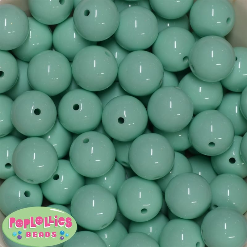 20mm Mint Acrylic Bubblegum Beads