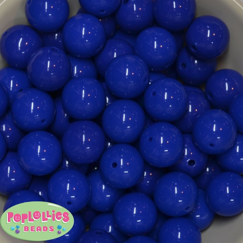 20mm Royal Blue Acrylic Bubblegum Beads Bulk