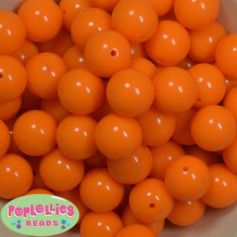 20mm Tangerine Acrylic Bubblegum Beads
