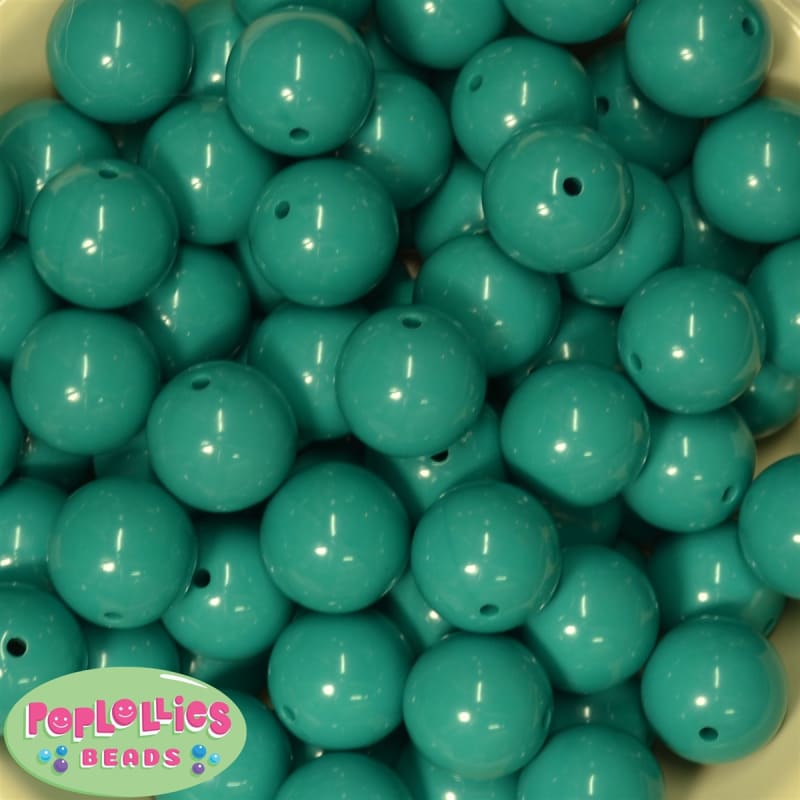 20mm Teal Acrylic Bubblegum Beads Bulk