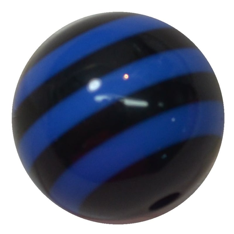 20mm Black & Royal Blue Stripe Resin Bubblegum Beads