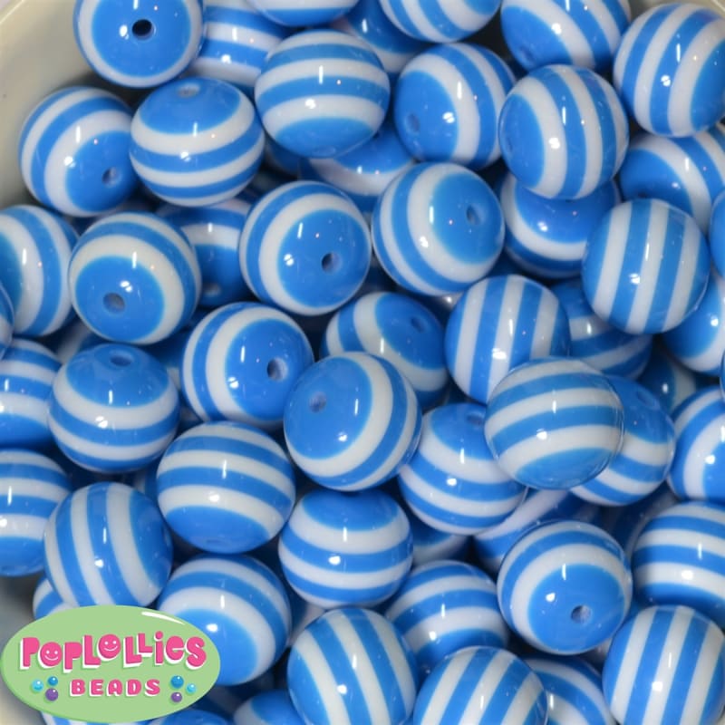 Bulk 20mm Blue Stripe Beads