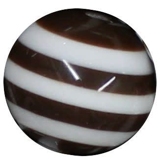 20mm Brown Stripe  Resin Bubblegum Beads