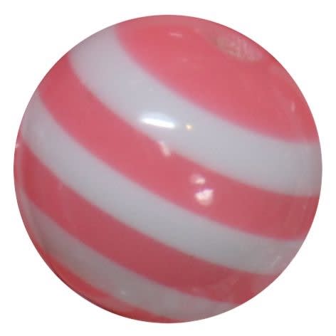 20mm Coral Stripe Resin Bubblegum Beads