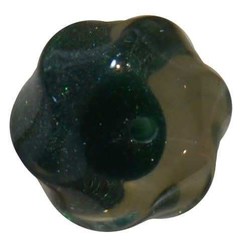 20mm Clear Forest Green Swirl Glitter Acrylic Bubblegum Beads