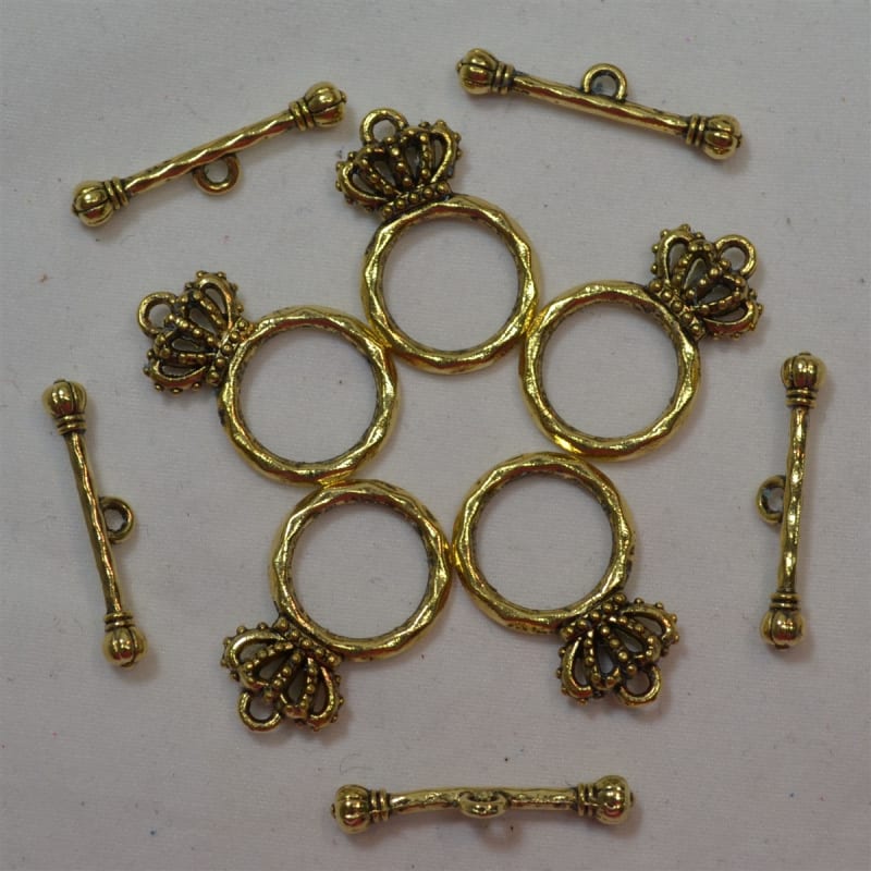 Gold Crown Toggle Clasps