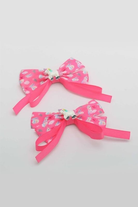 Unicorn Ribbon Bow Clip