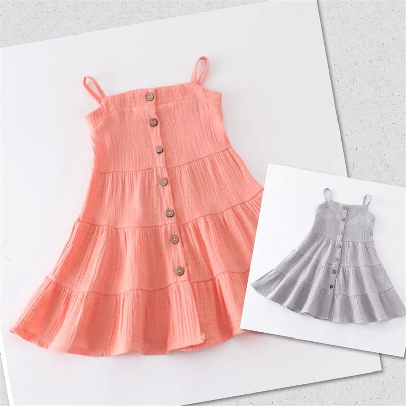 Linen Tiered Button Down Dress