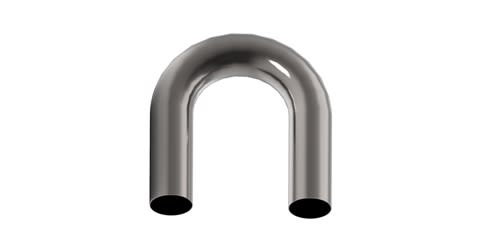 2.5" OD x 180 Degree U-Bend x 4.0" CLR CP2 Titanium Mandrel Bend- 0.050" Thick
