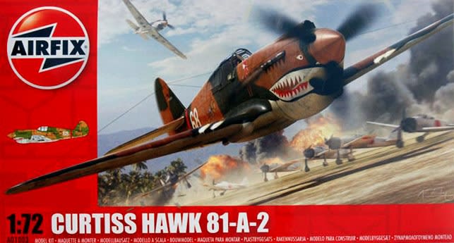 Box Art of Airfix #01003 Model Kit of American Volunteer Group Hawk 81 Flying Tiger