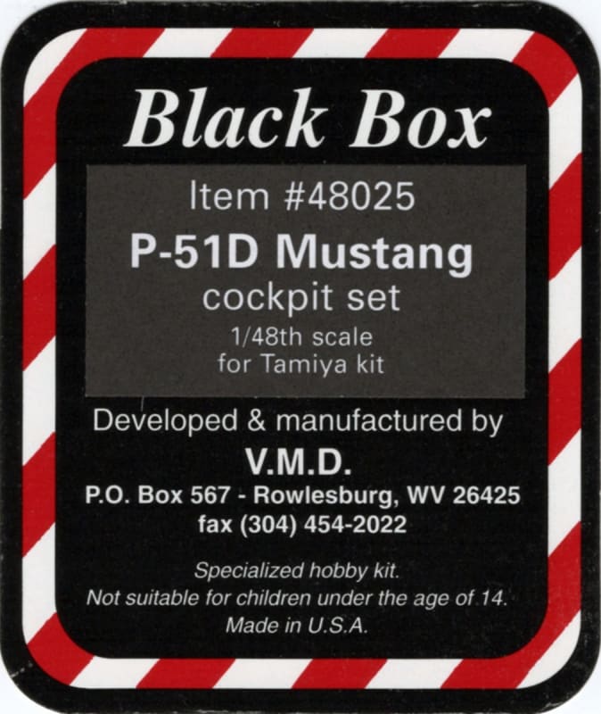 Photo of actual resin cockpit set for 1/48 scale model P-51D Mustang.