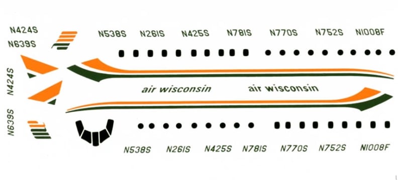 Big D-Cal #D-006 1/144 Air Wisconsin Metro I or II Decal Sheet