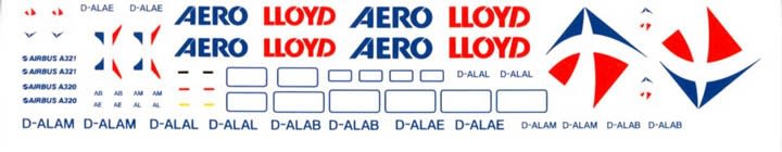 Flightpath #FP44-351 1/144 Aero Lloyd Airbus New A320-A321 Decal Sheet