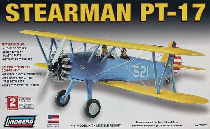 Lindberg #72582 1/48 Stearman PT-17