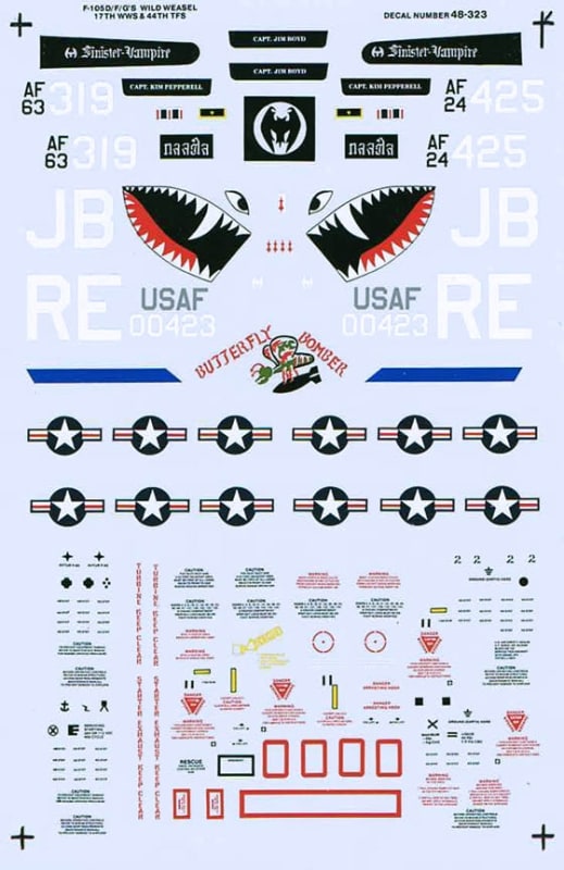 Microscale #48-323 1/48 F-105 Thunderchief / Wild Weasels
