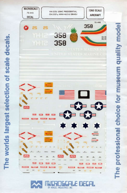Microscale #72-445 1/72 CH-53Ds USMC Presidential / Israeli AF