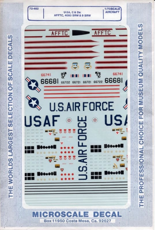 Microscale #72-462 1/72 U-2A / C / D