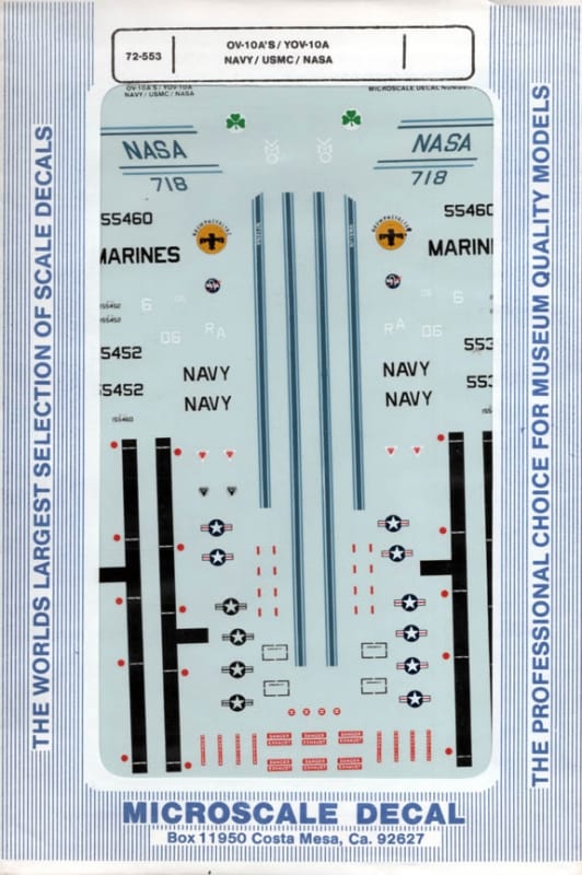 Microscale #72553 1/72 OV-10A / YOV-10A NASA Navy USMC