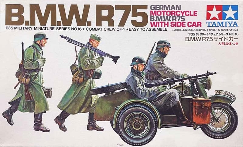 Tamiya #3516 1/35 B.M.W. R75 Motorcycle with Side Car