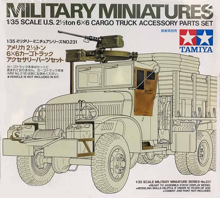 Tamiya 1/35 U.S. 2 1/2ton 6x6 Cargo Truck Accessory Parts Set - Kit #35231 Tamiya 1/35 U.S. 2 1/2ton 6x6 Cargo Truck Accessory Parts Set - Kit #35231
