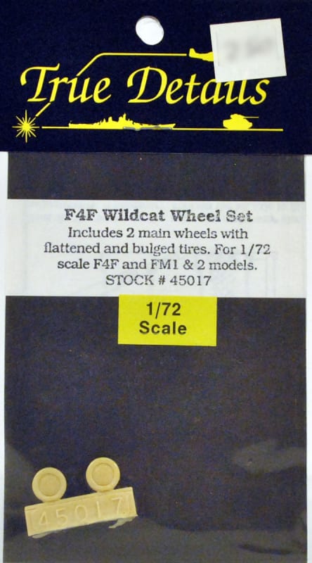 Photo of True Details 1:72 Resin Wheels for F4F Wildcat Scale Models.