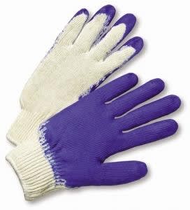 Natural String Knit, Blue Latex Palm Coated Gloves