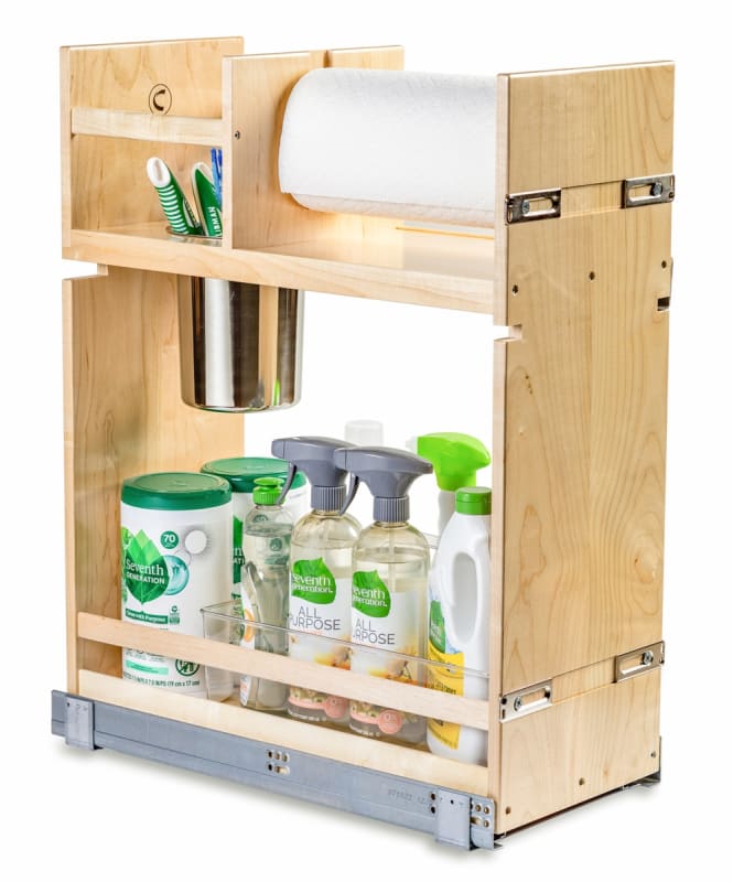 Century Components Cascade Cabinet Cleaning Organizer - Solid Maple (Fits  9 Opening)