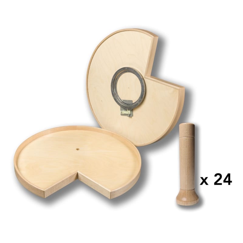 Century Components 28" Pie Cut MagnaSusan 2 Shelf Kit, Magnum Series, 24 Pegs, Shelf Mounted Hardware Included (MSMAG28PCPF)