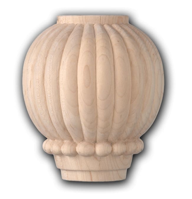 Reeded Bunn Foot - Cherry