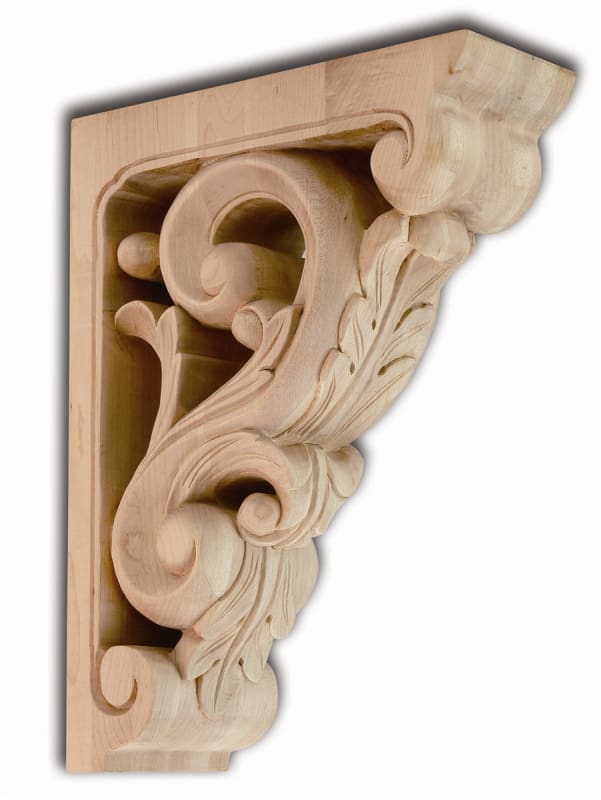 Hand Carved Acanthus Bar Bracket - From Hardware and Molding