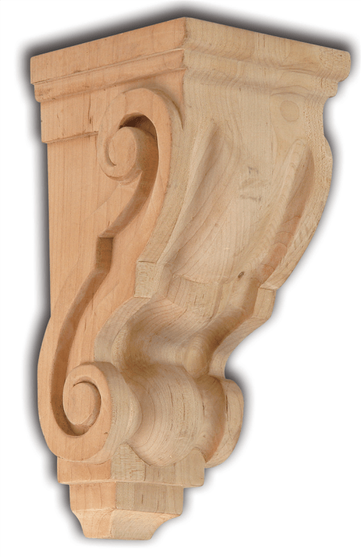 Traditional Scroll Corbel - Red Oak