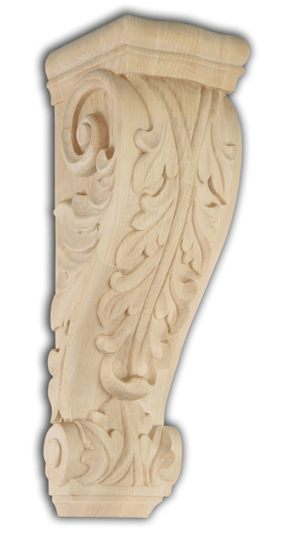 Large Acanthus Corbel - Red Oak Large Acanthus Corbel - Red Oak