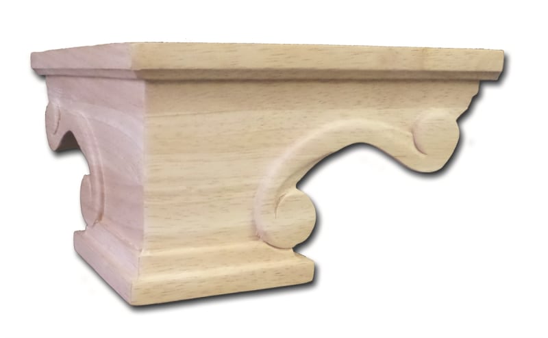 Scroll Pedestal Foot Corner - Cherry Scroll Pedestal Foot Corner - Cherry