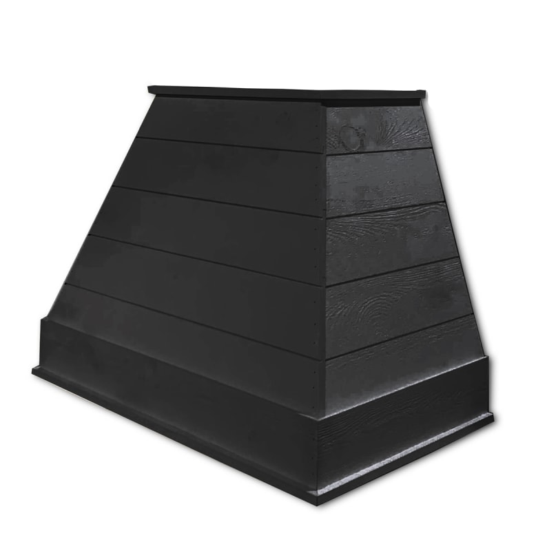 Castlewood SY-WCSLRH-BK Black Rustic Shiplap Chimney Range Hood (Without Chimney Extension)